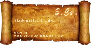 Stefanits Csaba névjegykártya
